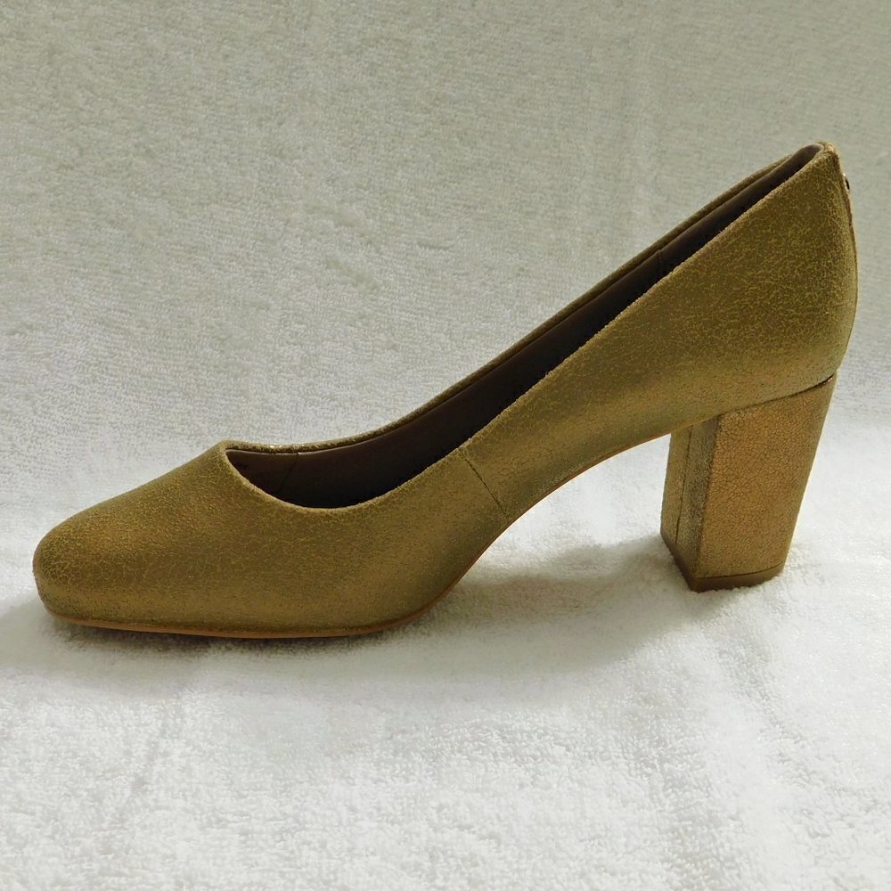 W307 Donald Pliner Bronze Parris Pump Shoes - 7 M - Picture 2 of 5